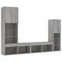 Muebles TV pared con LED 4 pzas madera ingeniería gris Sonoma by , TV Furniture - Ref: Foro24-3216659, Price: 177,76 €, Disco...