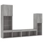 TV-Wandmöbel mit LED-Beleuchtung, 4-teilig, aus grauem Sonoma-Ingenieurholz. von , TV-Möbel - Ref: Foro24-3216659, Preis: 182...
