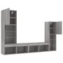 Muebles TV pared con LED 4 pzas madera ingeniería gris Sonoma by , TV Furniture - Ref: Foro24-3216659, Price: 177,76 €, Disco...