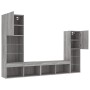 TV-Wandmöbel mit LED-Beleuchtung, 4-teilig, aus grauem Sonoma-Ingenieurholz. von , TV-Möbel - Ref: Foro24-3216659, Preis: 182...