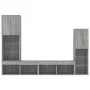 Muebles TV pared con LED 4 pzas madera ingeniería gris Sonoma by , TV Furniture - Ref: Foro24-3216659, Price: 177,76 €, Disco...