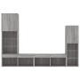 TV-Wandmöbel mit LED-Beleuchtung, 4-teilig, aus grauem Sonoma-Ingenieurholz. von , TV-Möbel - Ref: Foro24-3216659, Preis: 182...