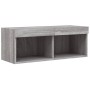TV-Wandmöbel mit LED-Beleuchtung, 4-teilig, aus grauem Sonoma-Ingenieurholz. von , TV-Möbel - Ref: Foro24-3216659, Preis: 182...