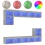 TV-Wandmöbel mit LED-Beleuchtung, 8-teilig, aus grauem Beton-Ingenieurholz. von , TV-Möbel - Ref: Foro24-3216671, Preis: 218,...