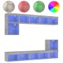TV-Wandmöbel mit LED-Beleuchtung, 8-teilig, aus grauem Beton-Ingenieurholz. von , TV-Möbel - Ref: Foro24-3216671, Preis: 221,...