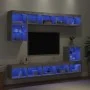 TV-Wandmöbel mit LED-Beleuchtung, 8-teilig, aus grauem Beton-Ingenieurholz. von , TV-Möbel - Ref: Foro24-3216671, Preis: 218,...