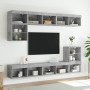 TV-Wandmöbel mit LED-Beleuchtung, 8-teilig, aus grauem Beton-Ingenieurholz. von , TV-Möbel - Ref: Foro24-3216671, Preis: 221,...