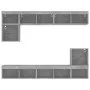 TV-Wandmöbel mit LED-Beleuchtung, 8-teilig, aus grauem Beton-Ingenieurholz. von , TV-Möbel - Ref: Foro24-3216671, Preis: 218,...