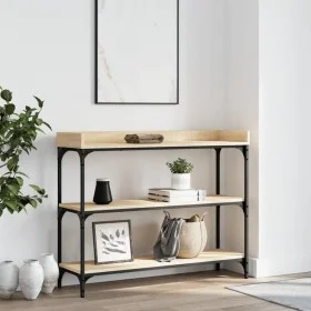Mesa consola con estantes roble Sonoma 100x30x80 cm by , Side tables - Ref: Foro24-837808, Price: 56,39 €, Discount: %