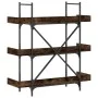 Librería 3 estantes madera ingeniería roble humo 100x33x108,5cm de , Librerías y estanterías - Ref: Foro24-837689, Precio: 47...