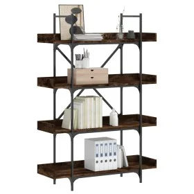 Librería 4 estantes madera ingeniería roble humo 100x33x145,5cm by , Bookcases and shelves - Ref: Foro24-837694, Price: 61,01...