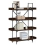 Librería 4 estantes madera ingeniería roble humo 100x33x145,5cm by , Bookcases and shelves - Ref: Foro24-837694, Price: 61,53...