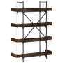 Librería 4 estantes madera ingeniería roble humo 100x33x145,5cm by , Bookcases and shelves - Ref: Foro24-837694, Price: 61,53...