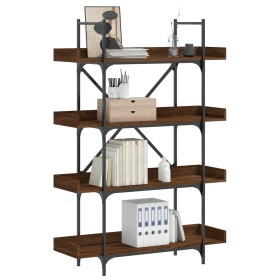 Librería de 4 estantes madera ingeniería marrón 100x33x145,5 cm by , Bookcases and shelves - Ref: Foro24-837696, Price: 74,74...