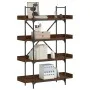 Librería de 4 estantes madera ingeniería marrón 100x33x145,5 cm by , Bookcases and shelves - Ref: Foro24-837696, Price: 62,90...