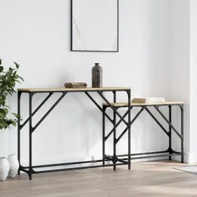 Mesas consola apilables 2 pzas madera ingeniería roble Sonoma by , Side tables - Ref: Foro24-837803, Price: 52,30 €, Discount: %