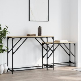 Mesas consola apilables 2 pzas madera ingeniería roble Sonoma by , Side tables - Ref: Foro24-837803, Price: 52,68 €, Discount: %