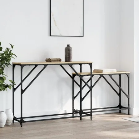 Mesas consola apilables 2 pzas madera ingeniería roble Sonoma by , Side tables - Ref: Foro24-837803, Price: 52,30 €, Discount: %