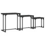 Stapelbare Couchtische, 3-teiliges Set aus schwarzem Ingenieurholz von , Couchtisch - Ref: Foro24-837817, Preis: 38,47 €, Rab...
