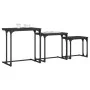 Stapelbare Couchtische, 3-teiliges Set aus schwarzem Ingenieurholz von , Couchtisch - Ref: Foro24-837817, Preis: 38,47 €, Rab...