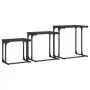 Stapelbare Couchtische, 3-teiliges Set aus schwarzem Ingenieurholz von , Couchtisch - Ref: Foro24-837817, Preis: 38,47 €, Rab...