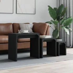 Mesas de centro apilables 3 piezas madera de ingeniería negro de , Mesas de centro - Ref: Foro24-837822, Precio: 54,06 €, Des...