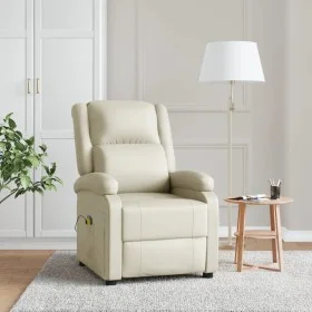 Sillón de masaje de cuero sintético crema de , Sillones de masaje eléctricos - Ref: Foro24-344182, Precio: 233,83 €, Descuent...
