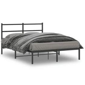 Bettgestell mit schwarzem Metallkopfteil 135x190 cm von , Betten und Lattenroste - Ref: Foro24-355364, Preis: 84,70 €, Rabatt: %