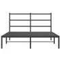 Bed frame with black metal headboard 135x190 cm by , Beds and slatted bases - Ref: Foro24-355364, Price: 84,70 €, Discount: %