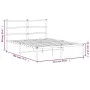 Bed frame with black metal headboard 135x190 cm by , Beds and slatted bases - Ref: Foro24-355364, Price: 84,70 €, Discount: %
