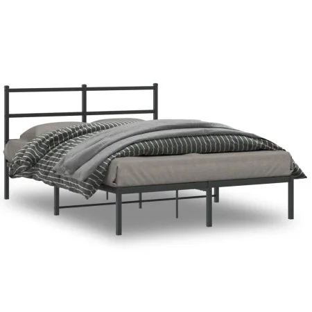Bettgestell mit schwarzem Metallkopfteil 140x200 cm von , Betten und Lattenroste - Ref: Foro24-355366, Preis: 98,00 €, Rabatt: %