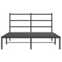 Bed frame with black metal headboard 140x200 cm by , Beds and slatted bases - Ref: Foro24-355366, Price: 99,50 €, Discount: %