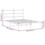 Bed frame with black metal headboard 140x200 cm by , Beds and slatted bases - Ref: Foro24-355366, Price: 99,50 €, Discount: %