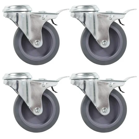 Ruedas giratorias agujero pasador y frenos dobles 4 uds 75 mm by vidaXL, Material handling - Ref: Foro24-143425, Price: 22,08...