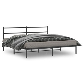 Bettgestell mit schwarzem Metallkopfteil 183x213 cm von , Betten und Lattenroste - Ref: Foro24-355370, Preis: 96,88 €, Rabatt: %