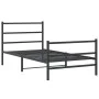 Bed frame with headboard and black metal footboard 107x203cm by , Beds and slatted bases - Ref: Foro24-355379, Price: 74,75 €...
