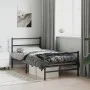 Bed frame with headboard and black metal footboard 107x203cm by , Beds and slatted bases - Ref: Foro24-355379, Price: 74,75 €...