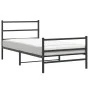 Bed frame with headboard and black metal footboard 107x203cm by , Beds and slatted bases - Ref: Foro24-355379, Price: 74,75 €...