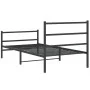 Bed frame with headboard and black metal footboard 107x203cm by , Beds and slatted bases - Ref: Foro24-355379, Price: 74,75 €...