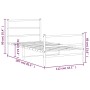 Bed frame with headboard and black metal footboard 107x203cm by , Beds and slatted bases - Ref: Foro24-355379, Price: 75,84 €...