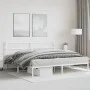 Metal bed frame with white headboard 193x203 cm by , Beds and slatted bases - Ref: Foro24-355420, Price: 98,12 €, Discount: %