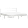 Bettgestell aus Metall mit weißem Kopfteil 193x203 cm von , Betten und Lattenroste - Ref: Foro24-355420, Preis: 99,51 €, Raba...
