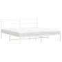 Metal bed frame with white headboard 193x203 cm by , Beds and slatted bases - Ref: Foro24-355420, Price: 98,12 €, Discount: %