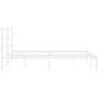 Metal bed frame with white headboard 193x203 cm by , Beds and slatted bases - Ref: Foro24-355420, Price: 98,12 €, Discount: %