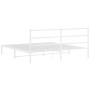 Bettgestell aus Metall mit weißem Kopfteil 193x203 cm von , Betten und Lattenroste - Ref: Foro24-355420, Preis: 99,51 €, Raba...