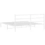 Metal bed frame with white headboard 193x203 cm by , Beds and slatted bases - Ref: Foro24-355420, Price: 98,12 €, Discount: %