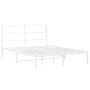 White metal bed frame with headboard 140x200 cm by , Beds and slatted bases - Ref: Foro24-355415, Price: 98,82 €, Discount: %