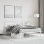 White metal bed frame with headboard 140x200 cm by , Beds and slatted bases - Ref: Foro24-355415, Price: 98,82 €, Discount: %