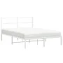 White metal bed frame with headboard 140x200 cm by , Beds and slatted bases - Ref: Foro24-355415, Price: 98,82 €, Discount: %