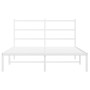 Bettgestell aus weißem Metall mit Kopfteil 140x200 cm von , Betten und Lattenroste - Ref: Foro24-355415, Preis: 100,41 €, Rab...